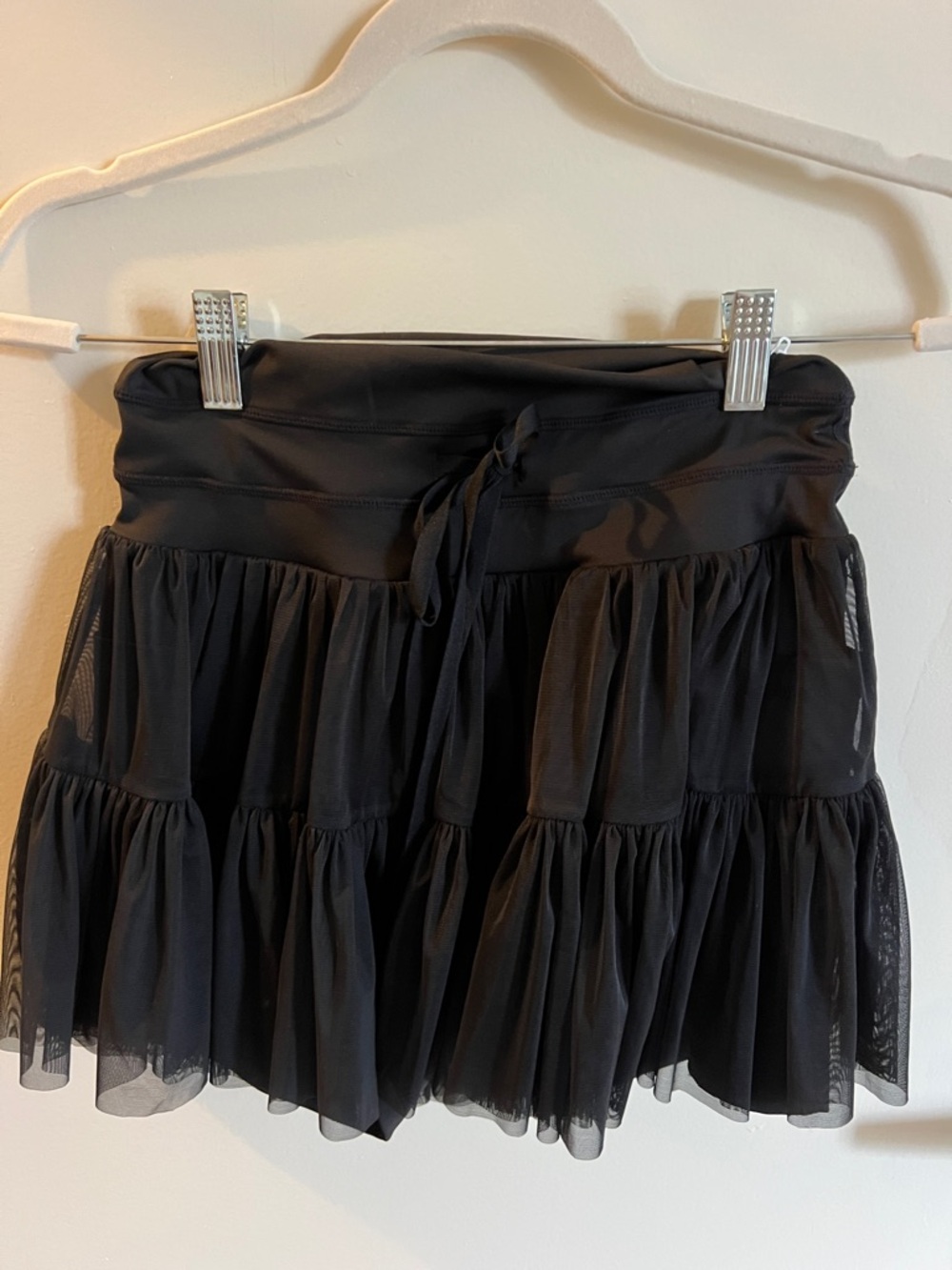Black Tiered Mesh Mini Skirt - popflex size S, NWT